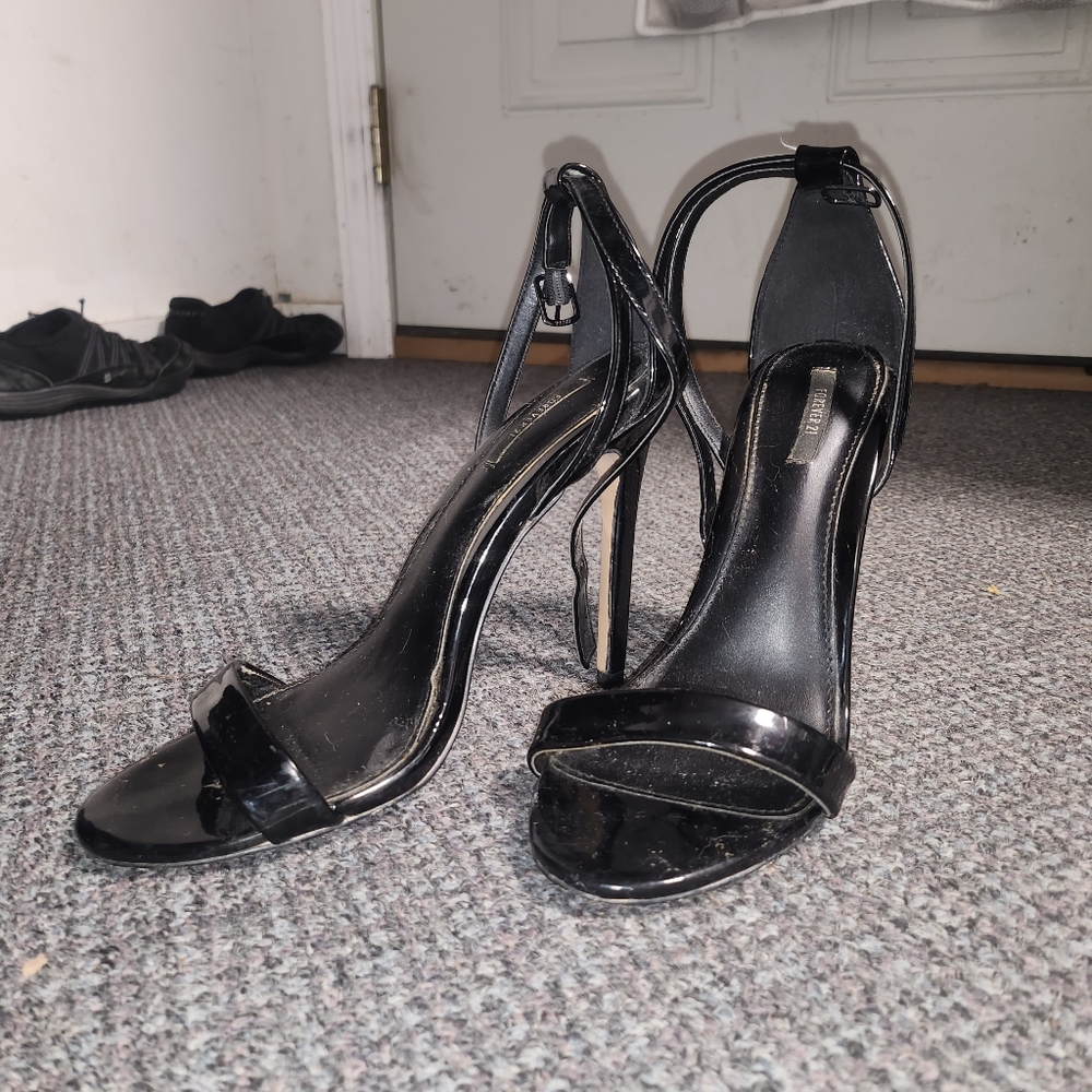 Black strappy heels